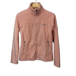 Columbia Fleece Jacket Women's Small Pink Full Zip Mock Neck Pockets Interchange